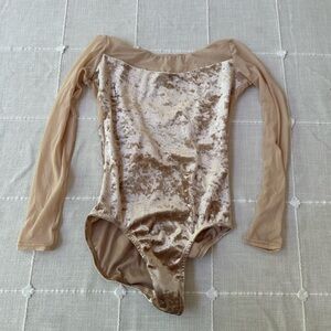 Velvet Long Sleeve Dance Leotard